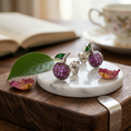 Cherry Design Stone-Set Stud Earrings, additional product view 3