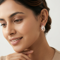 Rose-Gold-Tone Checkerboard Hoop Earrings, additional product view 4