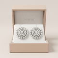 Round Double-Halo Stone-Set Stud Earrings, additional product view 7