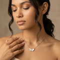 Silvme Teardrop Pendant Necklace in 925 sterling silver, styled for festive occasions for women