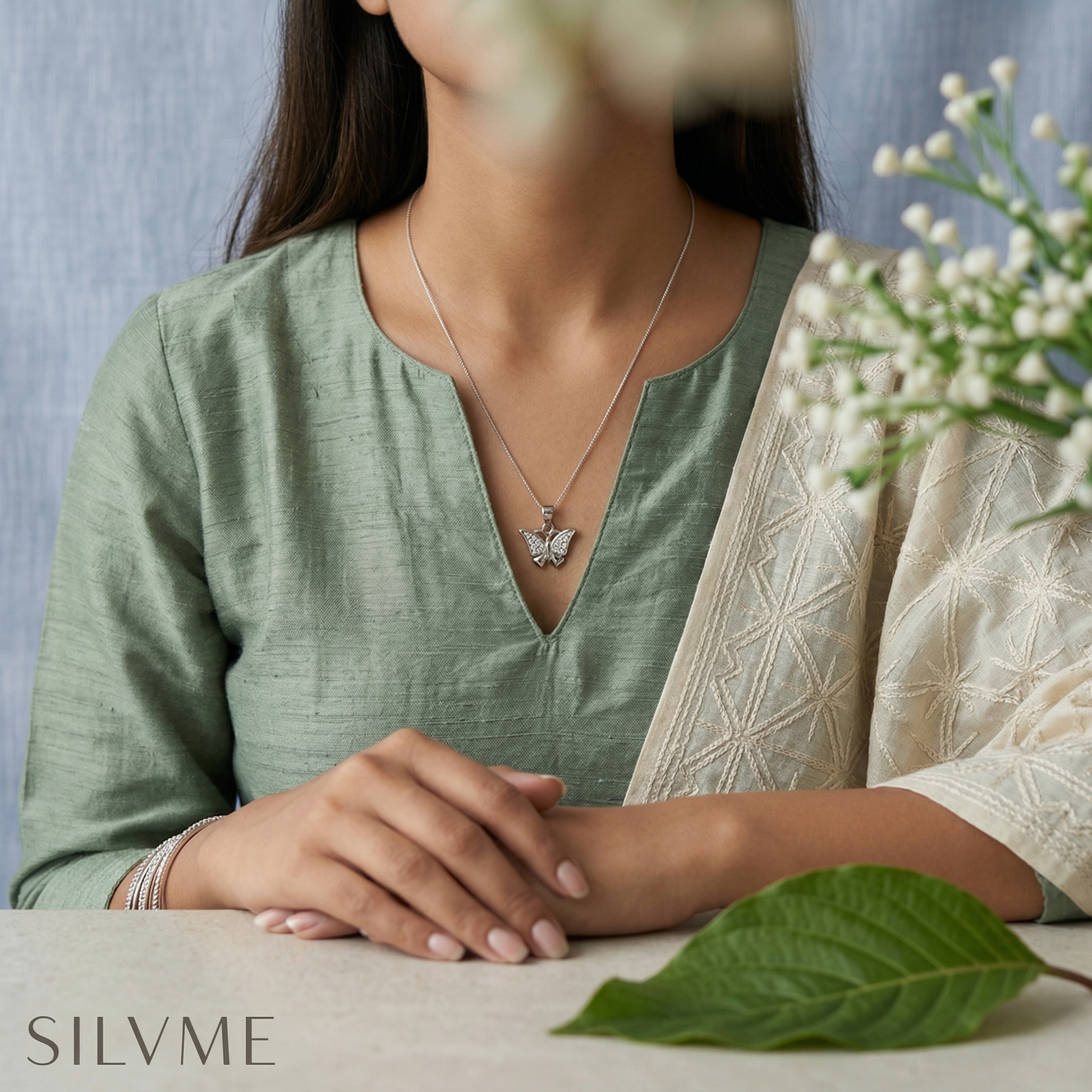 Silvme Butterfly Wings Pendant in 925 sterling silver, a thoughtful jewellery gift for women
