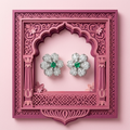 Green-Centre Flower Stud Earrings, additional product view 7