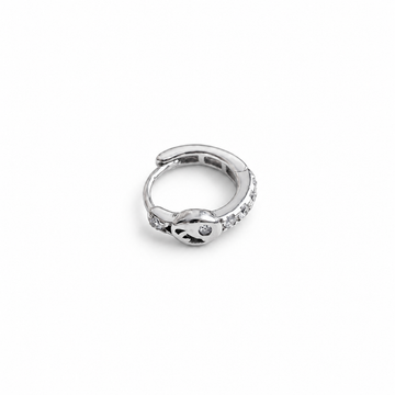 Silvme 925 Sterling Silver CZ Medallion Hoop Earrings for Women, Pair