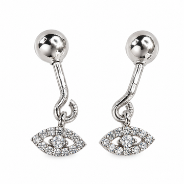 Silvme 925 Sterling Silver Marquise Cluster Drop Drop Stud Earrings for Women & Girls | Cubic Zirconia Jewellery | Gift for Wife
