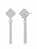 Floral Baguette Drop Earrings, front product view