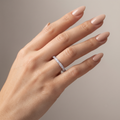 Silvme Clear CZ Half-Eternity 925 sterling silver ring for women set with cubic zirconia — studio detail shot