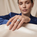 Silvme Dainty Daisy Crystal 925 sterling silver ring for women set with cubic zirconia — side profile