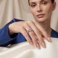 Silvme Blue Architectural Cage 925 sterling silver ring for women set with cubic zirconia — side profile