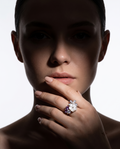 Silvme Purple Daisy Flower Cluster 925 sterling silver ring for women with a pearl-effect accent — worn on the finger (4)