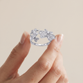 Silvme Butterfly Garden Open 925 sterling silver ring for women set with cubic zirconia — macro close-up