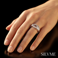Silvme Pavé Feather Plume 925 sterling silver ring for women set with cubic zirconia — macro close-up (8)