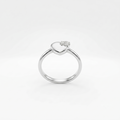 Silvme Polished Heart Signet 925 sterling silver ring for women set with cubic zirconia — front view on white background