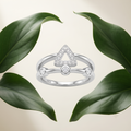Silvme Geometric Triangle Bezel 925 sterling silver ring for women set with cubic zirconia — angled view