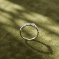 Silvme Sculptural Half-Eternity 925 sterling silver ring for women set with cubic zirconia — close-up detail