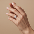 Silvme Butterfly Garden Open 925 sterling silver ring for women set with cubic zirconia — side profile