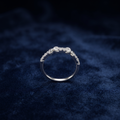 Silvme Sculptural Half-Eternity 925 sterling silver ring for women set with cubic zirconia — worn on the finger