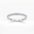 Silvme Clear CZ Half-Eternity 925 sterling silver ring for women set with cubic zirconia — front view on white background