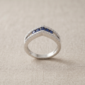 Silvme Blue Chevron Crown 925 sterling silver ring for women set with cubic zirconia — close-up detail