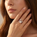 Silvme Pearlescent Garden Wreath 925 sterling silver ring for women with a pearl-effect accent — worn on the finger