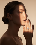 Silvme Pearlescent Twin Blossom 925 sterling silver ring for women with a pearl-effect accent — worn on the finger (5)