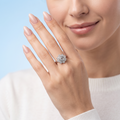 Silvme Art Deco Starburst 925 sterling silver ring for women set with cubic zirconia — side profile