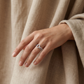 Silvme Heart Infinity 925 sterling silver ring for women set with cubic zirconia — side profile