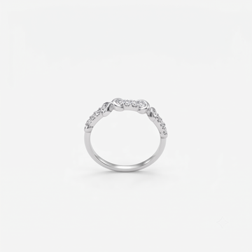 Silvme Sculptural Half-Eternity 925 sterling silver ring for women set with cubic zirconia — front view on white background