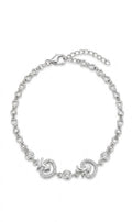 Silvme 925 Sterling Silver Circle Link CZ Bracelet for Women | Elegant Studded Charm Adjustable Bracelet - Front View