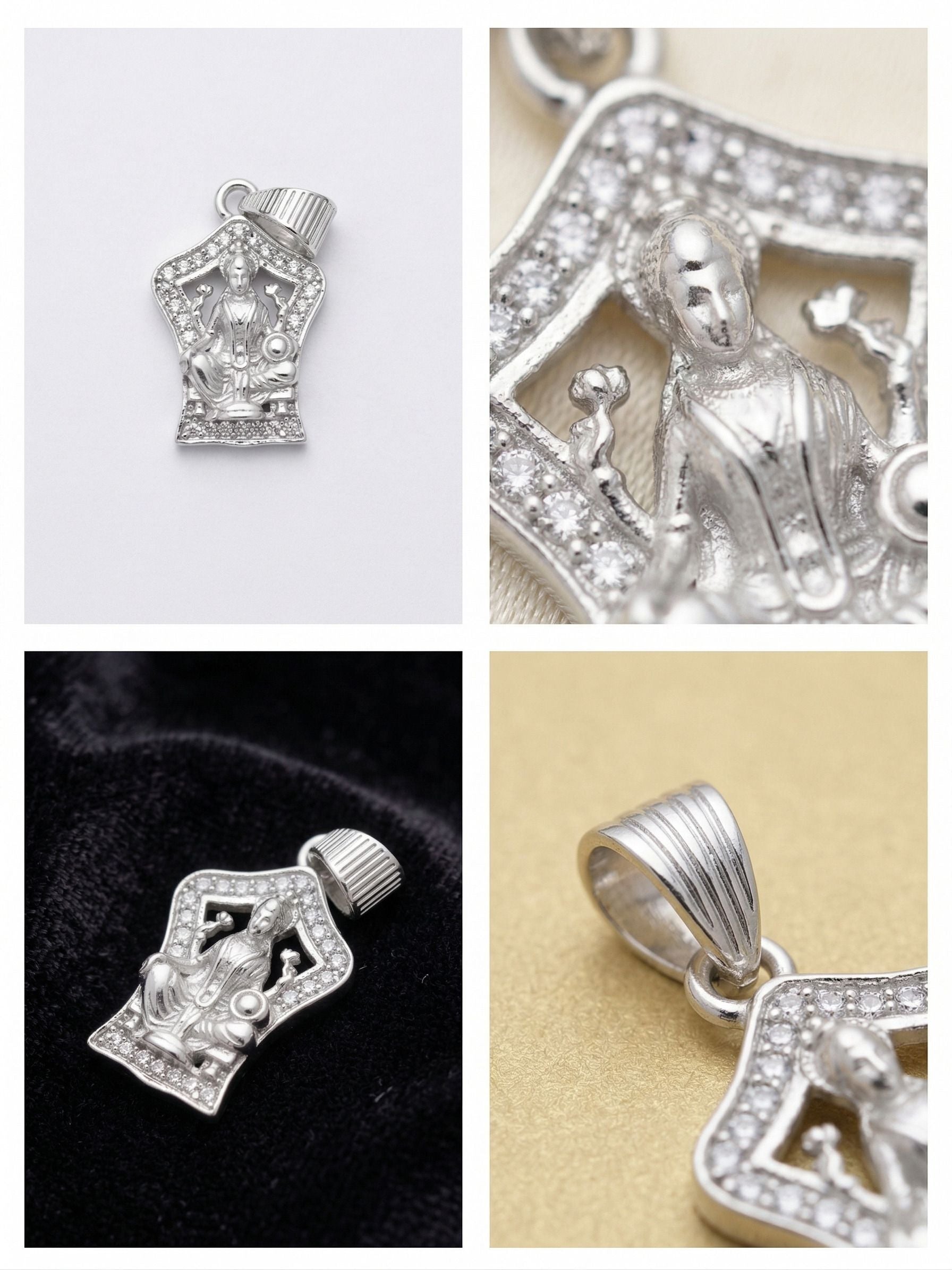 Gift-ready Silvme Devi Lakshmi Pendant, a 925 silver silver pendant for her, refined silver accessory