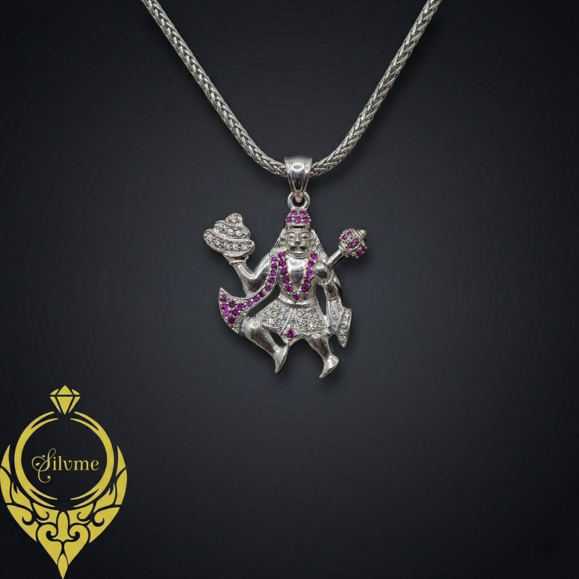 Silvme Shri Hanuman Pendant in 925 sterling silver, a thoughtful jewellery gift for women, refined silver accessory