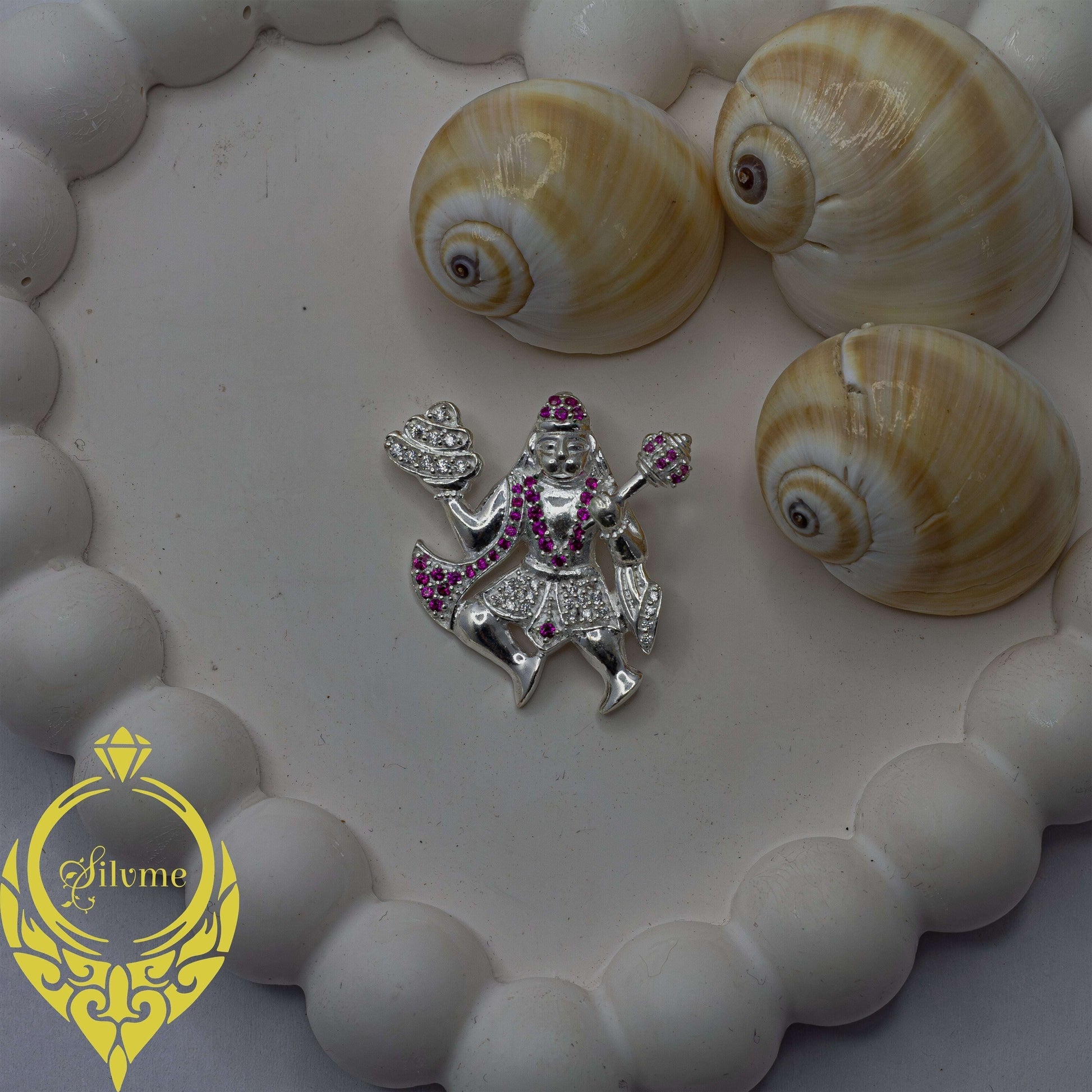 Silvme Shri Hanuman Pendant showcasing its shri hanuman design in 925 sterling silver, a gift-worthy silver piece