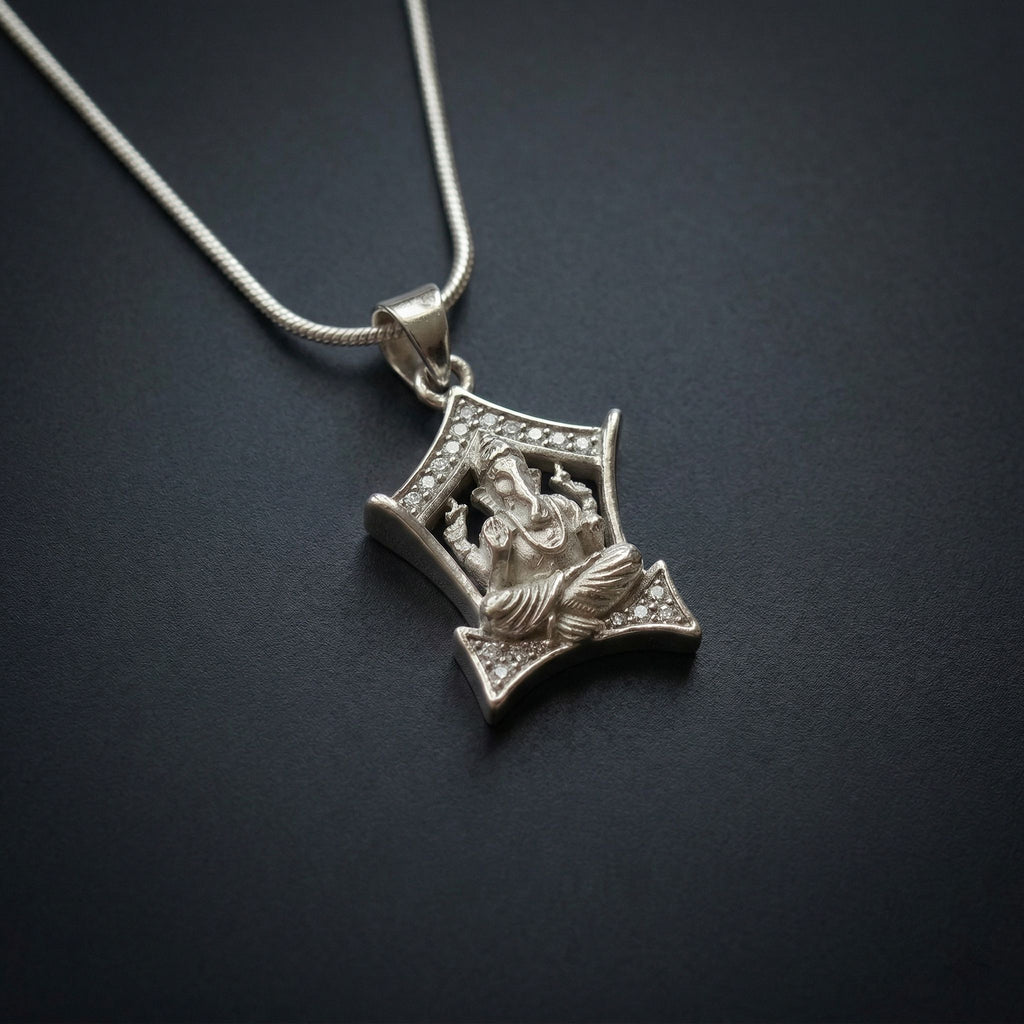 Silvme Shri Ganesha 925 Silver Pendant — View 3