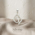 Smooth polished silver surface of the Silvme OM Pendant, premium 925 silver, refined silver accessory