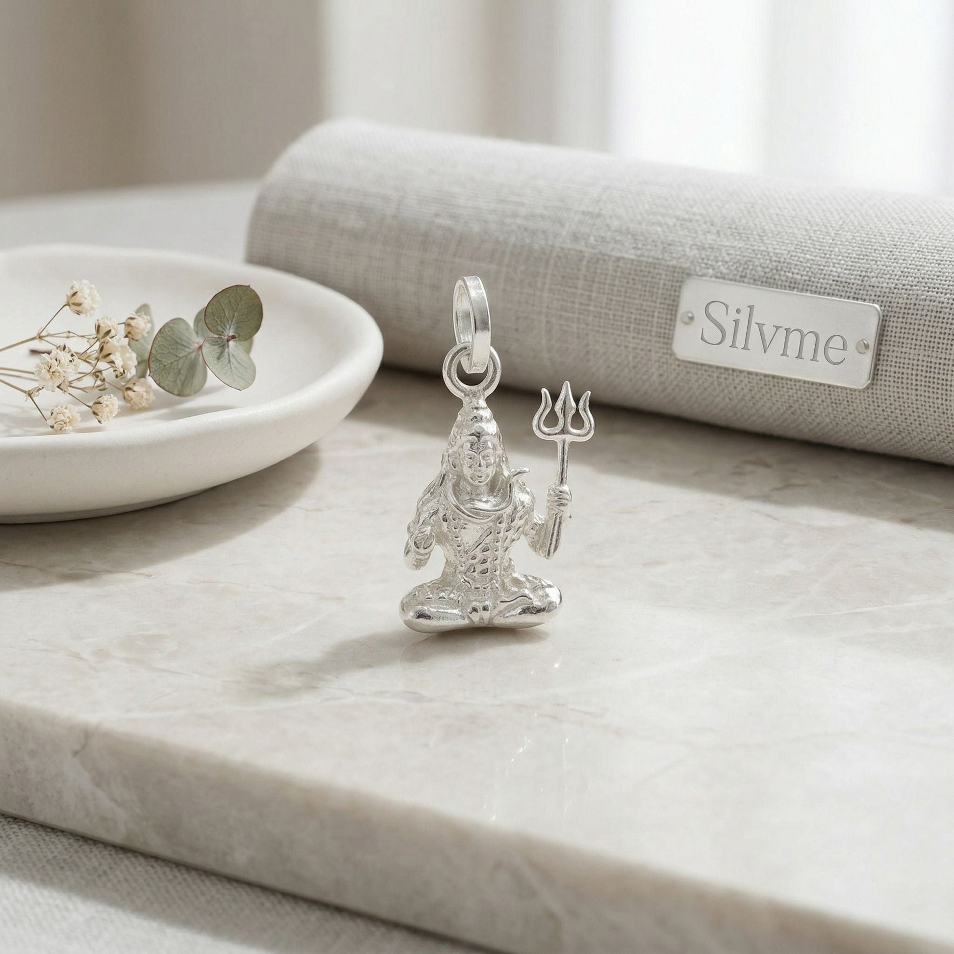Silvme Mahadev Pendant featuring 925 sterling silver 925 purity, 925 silver jewellery, refined silver accessory