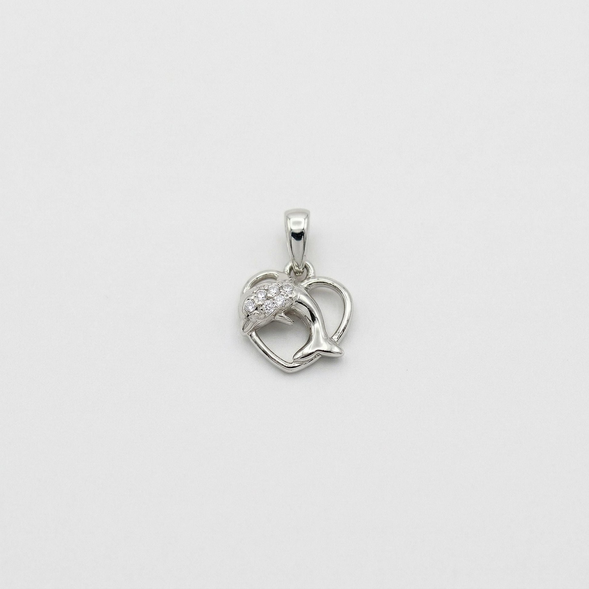 Silvme Dolphin Heart Pendant in 925 sterling silver, jewellery for women, minimal modern styling