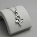 Detailed om pendant styling on the Silvme OM Pendant in polished 925 sterling silver, ideal for festive occasions