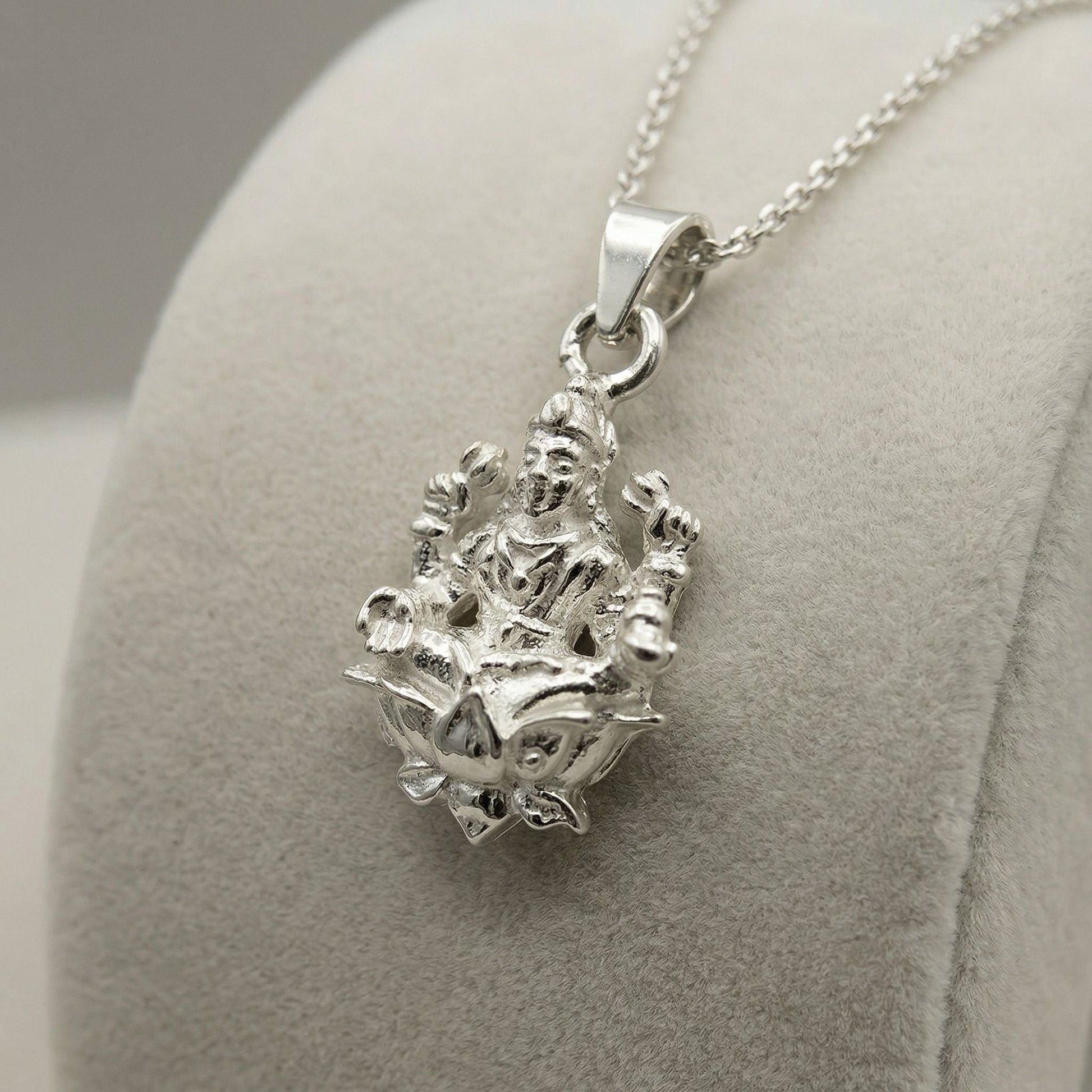 Gift-ready Silvme Devi Lakshmi Pendant, a 925 sterling silver silver pendant for her, premium silver jewellery