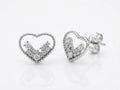 Silvme Pure 925 Silver Open-Heart CZ Stud Earrings - Pavé & Prong Set for Women | Silvme 925 Sterling Silver
