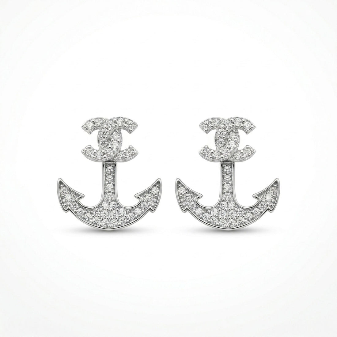 925 sterling silver Anchor with Marcasite Detailing Stud Earrings by Silvme, an elegant accessory for her