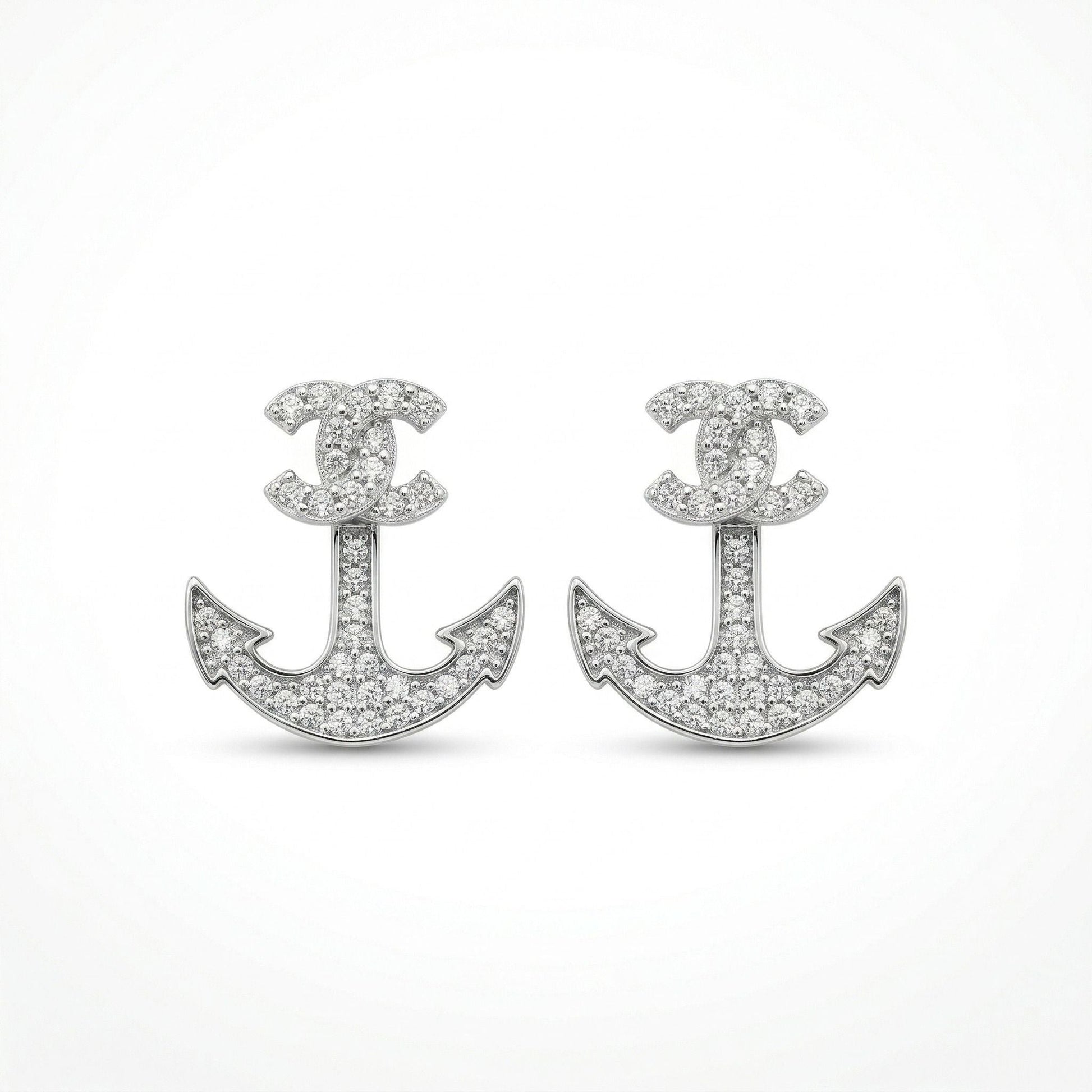 Anchor Dark-Stone Accent Stud Earrings, front product view