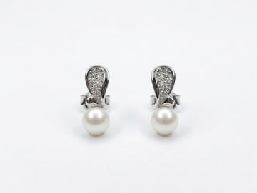 Pearl-Look Accent Drop Stud Earrings, front product view