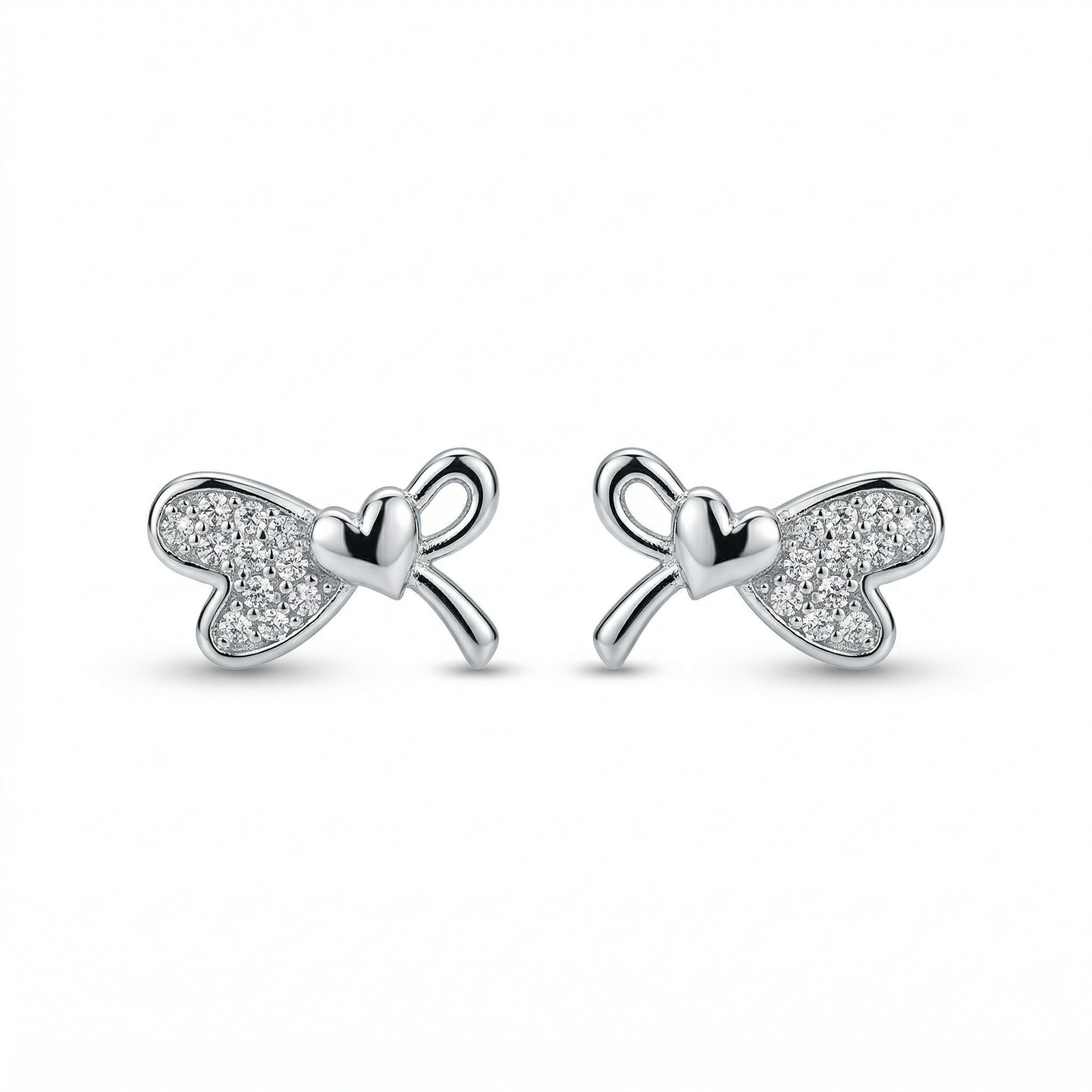 Silvme Pure 925 Sterling Silver Bow Design Heart with Elegant Detailing for Women | Silvme 925 Sterling Silver