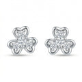 Heart-Shaped Floral Stud Earrings with Detailing, front product view