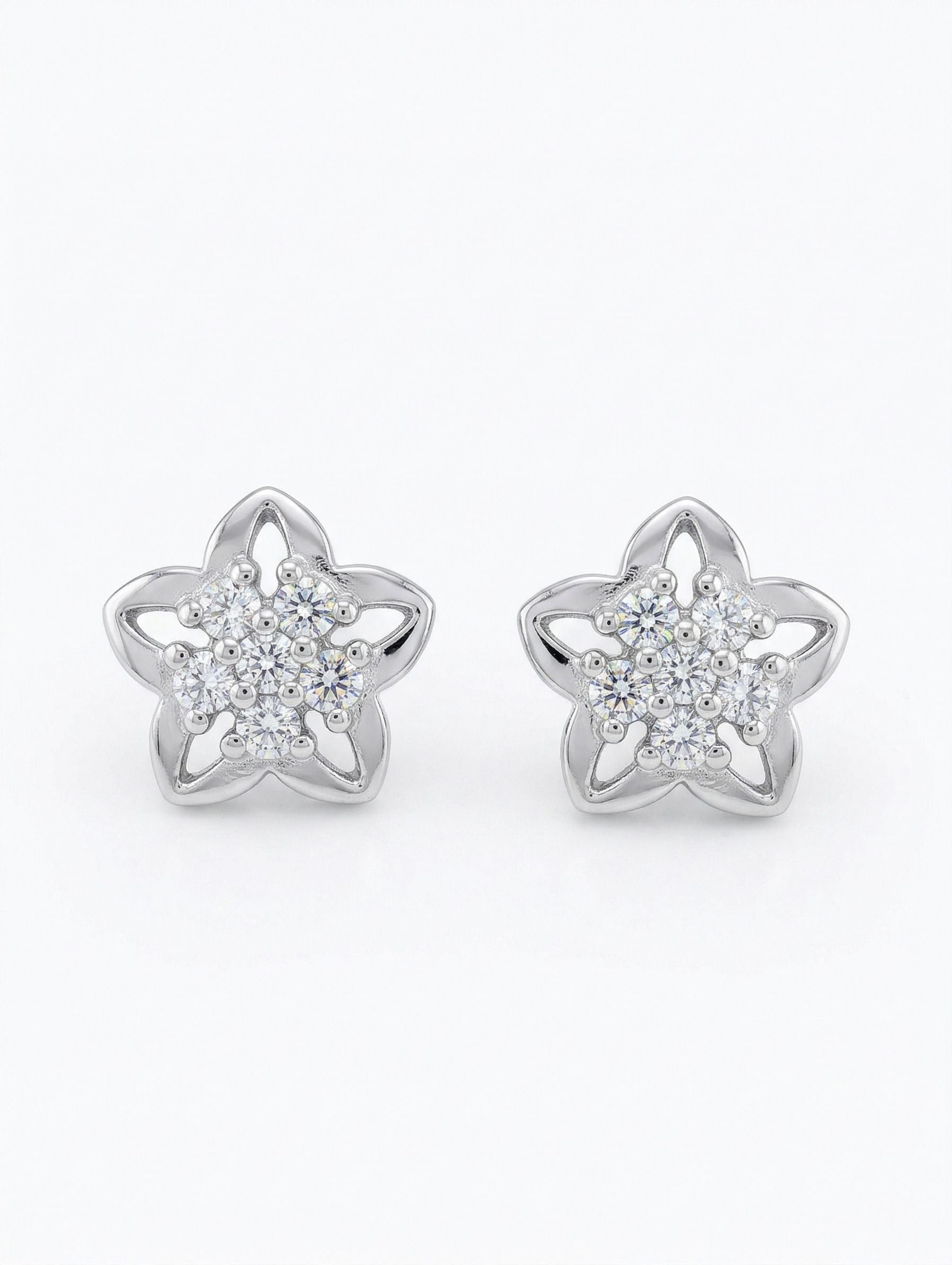 Star Stone-Set Stud Earrings, front product view