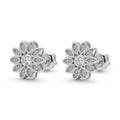 Silvme Pure 925 Silver Petal Cluster Micro-Pavé CZ Stud Earrings for Women | Silvme 925 Sterling Silver