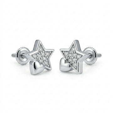 Star & Heart Stone-Set Stud Earrings, front product view