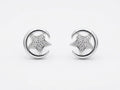 Star & Crescent Moon PavÃ© Stone-Set Stud Earrings, front product view