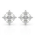 Silvme Pure 925 Silver Mini Flower Cluster CZ Stud Earrings - Glossy Finish for Women | Silvme 925 Sterling Silver