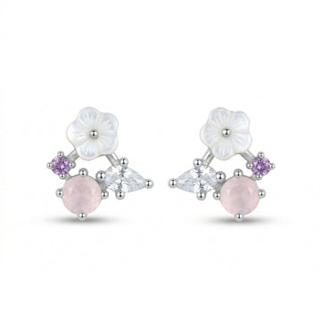 Blossom Breeze Pastel-Cluster Stud Earrings, front product view