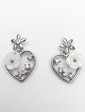 Heart Flower Drop Earrings, front product view